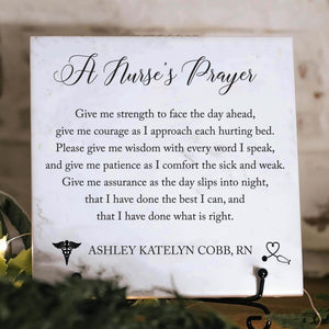 Nurse's Prayer Tile Plaque