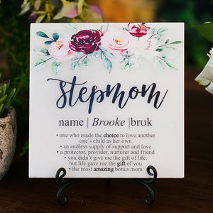 Custom Stepmom Definition Tile Plaque