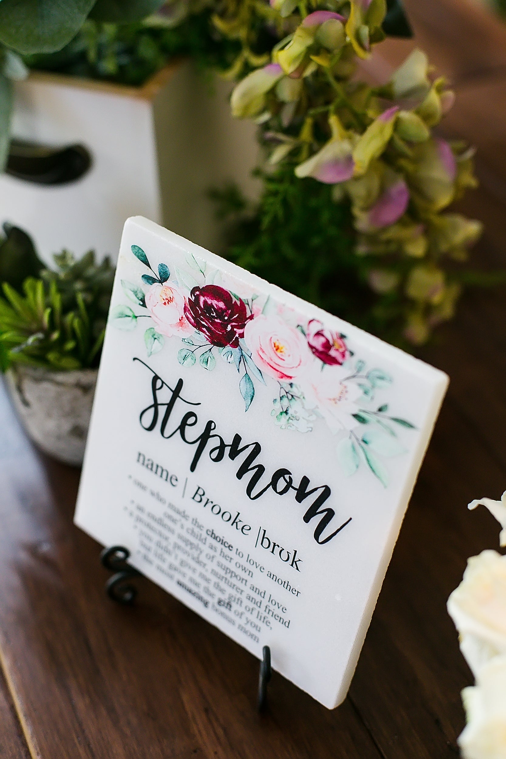 Custom Stepmom Definition Tile Plaque