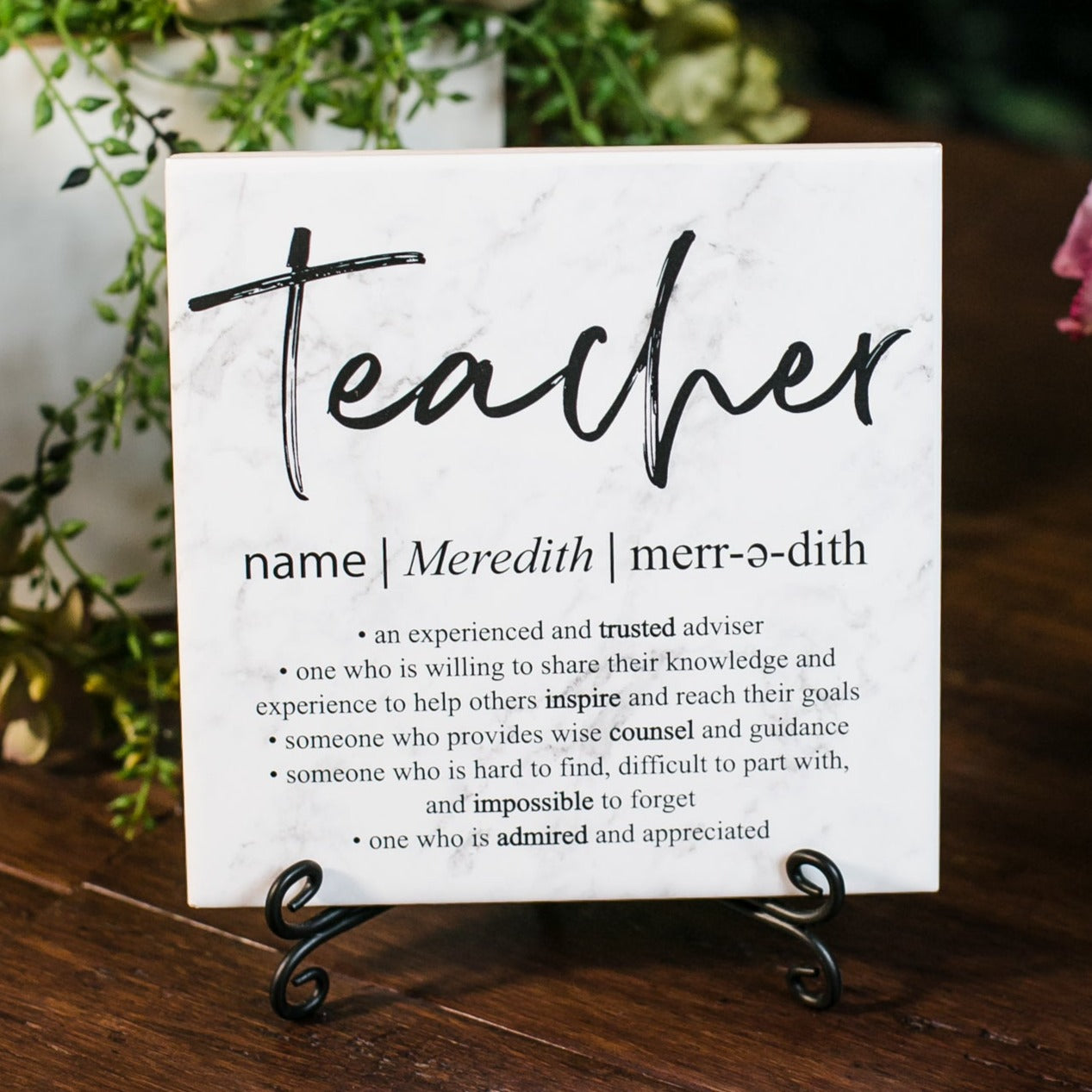 Teacher Definition Custom Quote Art Tile Plaque