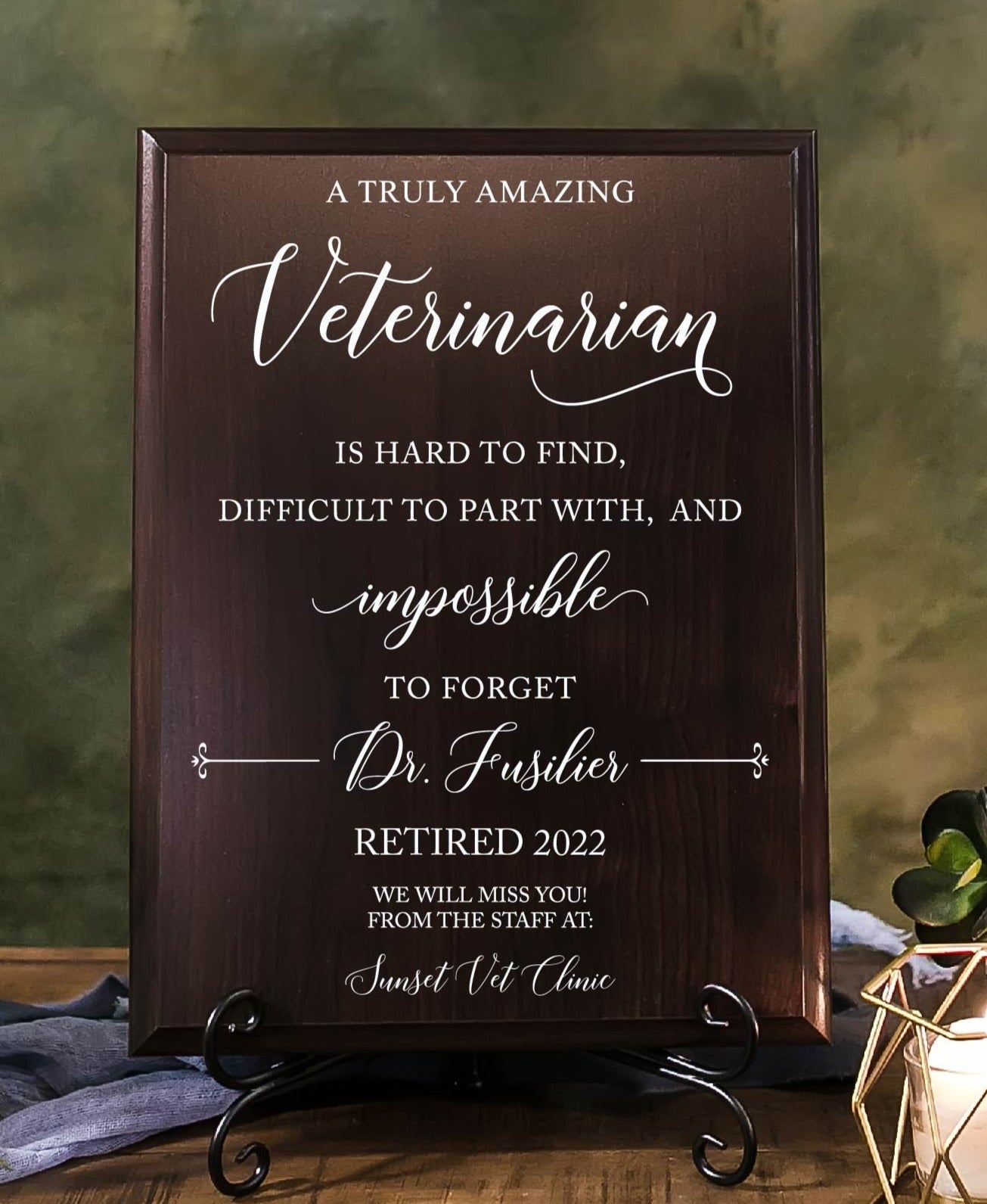Truly Great Veterinarian Impossible To Forget Appreciation Sign 